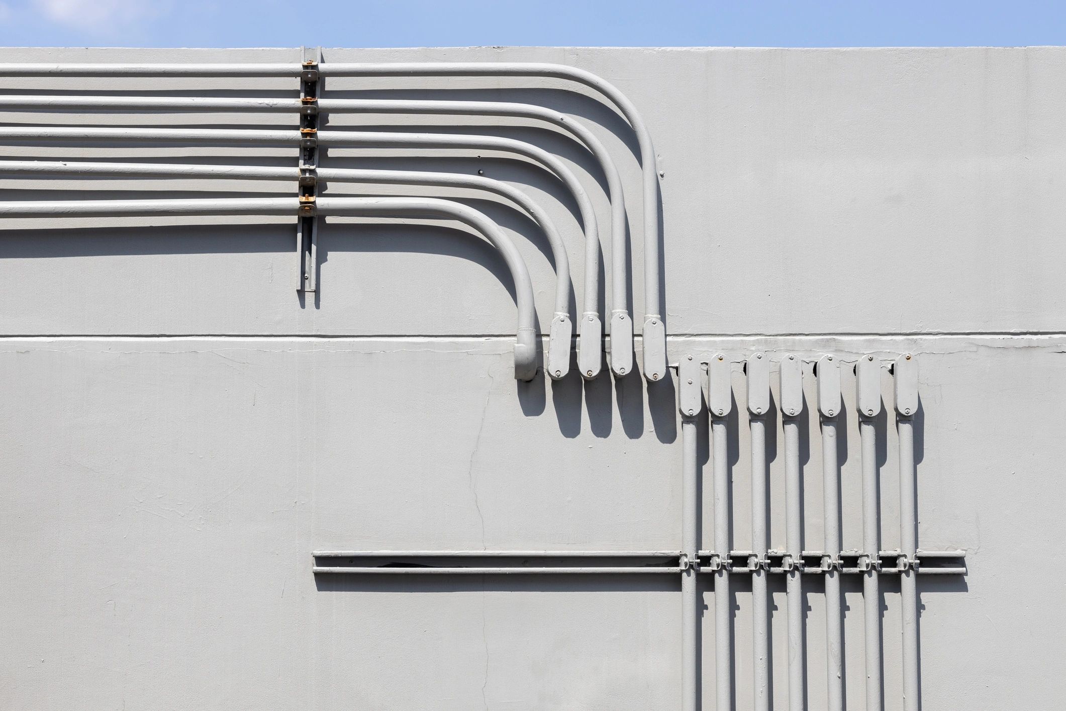 Commercial electrical conduit and wiring installation detail